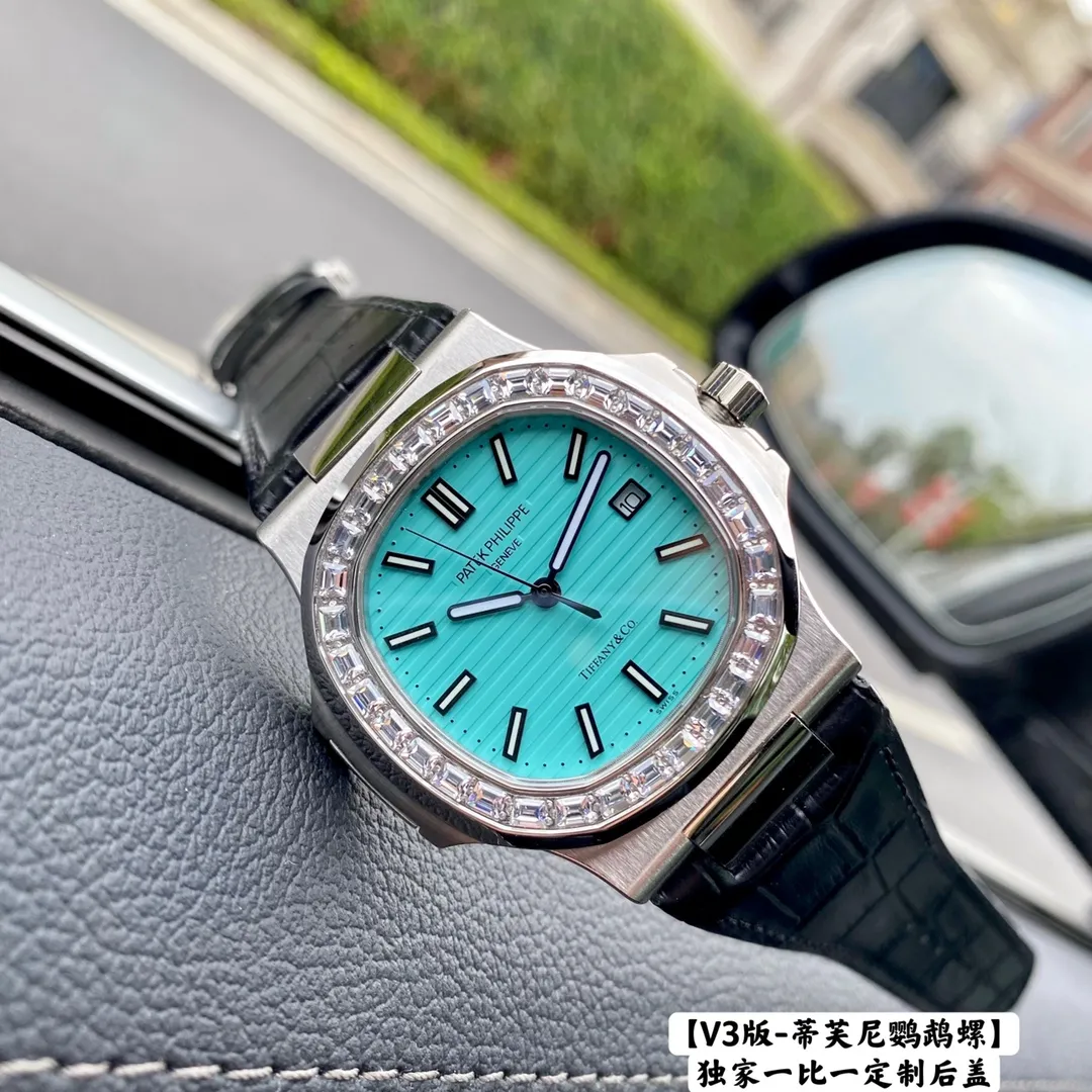 【Top replica】💰3300! Patek Philippe co-branded Tiffany global limited edition, Tiffany Nautilus Ref.5711 has arrived, the best detoxification solution on the Internet! Details: 1⃣️With customized version of Cal.324 automatic movement. 2⃣️316L customized ergonomic watch strap! The case has a clear steel stamp 3⃣️The beads in the steel band are diamond-shaped, which is consistent with the genuine product. 4⃣️Diameter 40 mm. Wearing 5711/1A not only shows youthful vitality, but also exudes a strong sense of calmness from the inside out. It is a well-deserved "King of Steel Watches"! Welcome for your tasting! 🔥Top quality products with constant quality🔥